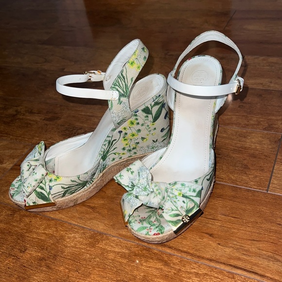 Tory Burch Penny Wedge Sandals Size 11 - Picture 1 of 7